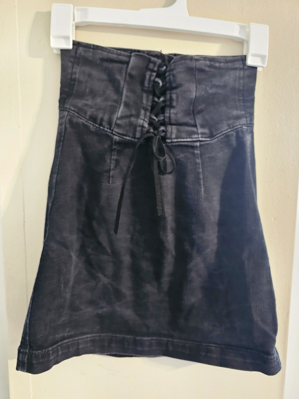Express Black Lace-Up Mini Skirt